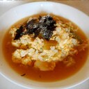 小松菜と卵の汁かけご飯